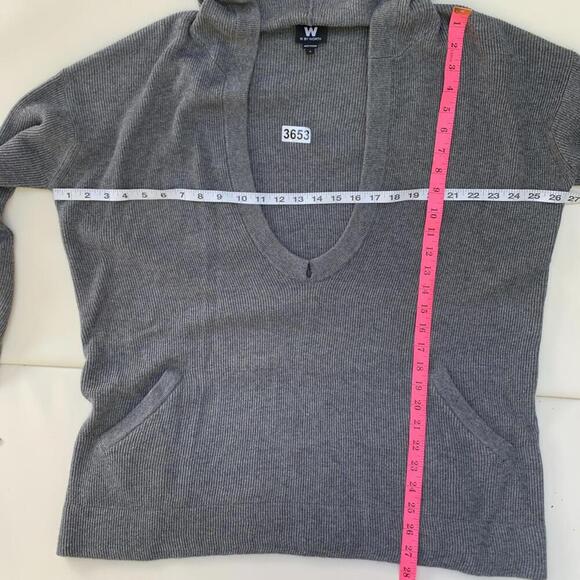 Worth  Wool Cotton Knit Pullover Poncho Sweater Sleeveless Open Hooded Sz Large - Picture 7 of 7